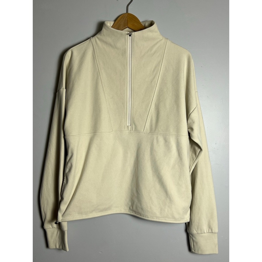 Varley Timberley Women's Small Half Zip Brushed Rib Minimalist Lounge Coastal